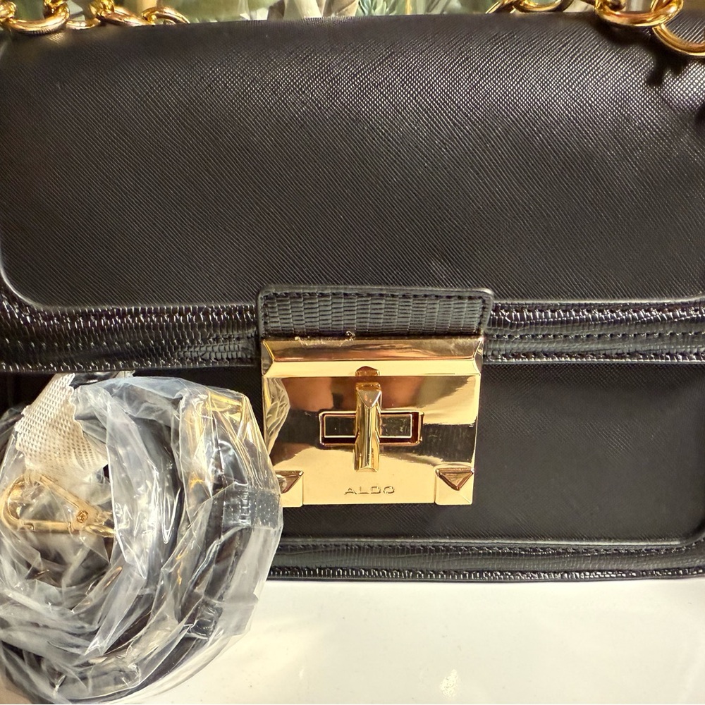Aldo Black and Gold Women's Bag